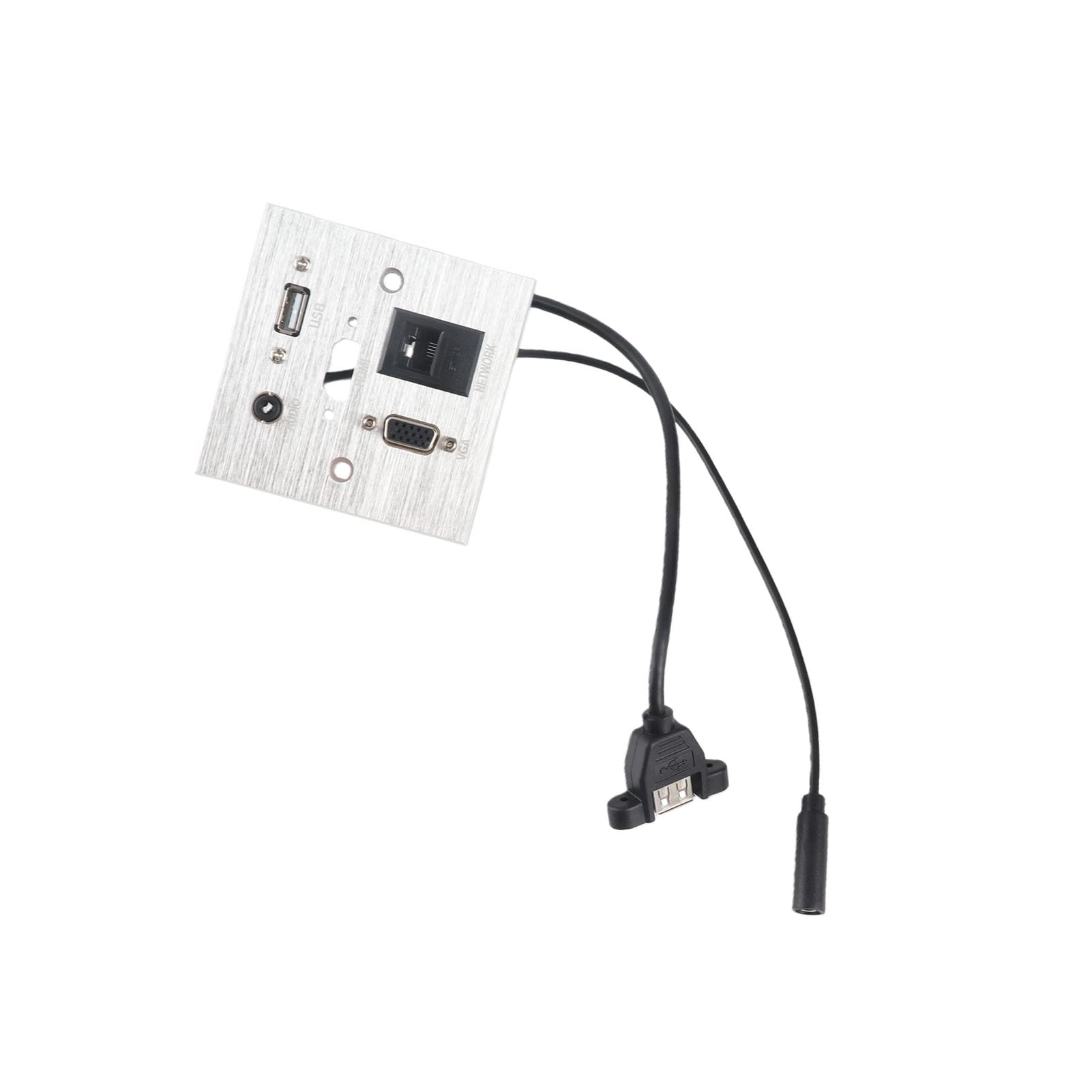 Zócalo Multimedia, USB HDMI VGA Audio de 3,5 Mm Red RJ45 Placa de Pared Multifunción, Salida de Panel de Información Multimedia para Oficina de Hotel en Casa