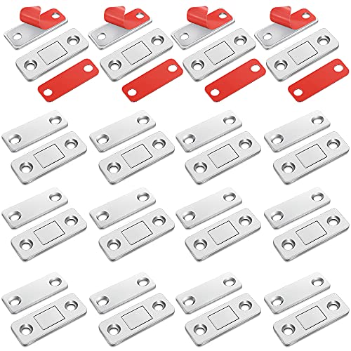 Image of FATLODA 16 Pack Magnetic Door Catch, Ultra Thin Cabinet Magnets Stainless Steel Cabinet Door Magnetic Catch, Adhesive Cabinet Door Magnets for Kitchen Closet Drawer Magnetic Cabinet Latch