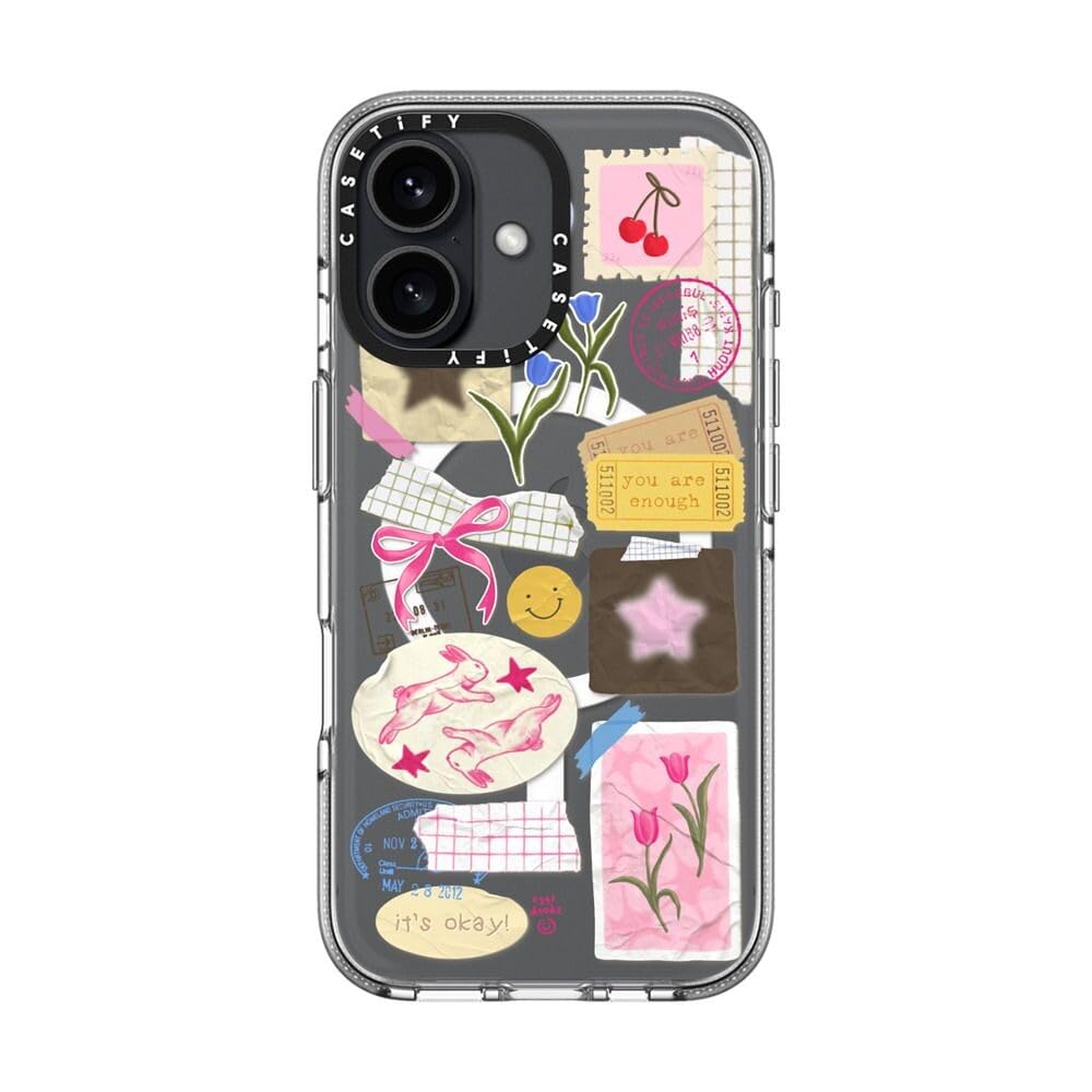 CASETiFY Funda para iPhone 16, transparente de impacto compatible con MagSafe | No amarillea | 2 m 3 x protección contra caídas de grado militar | You Are Stars Collage | Transparente