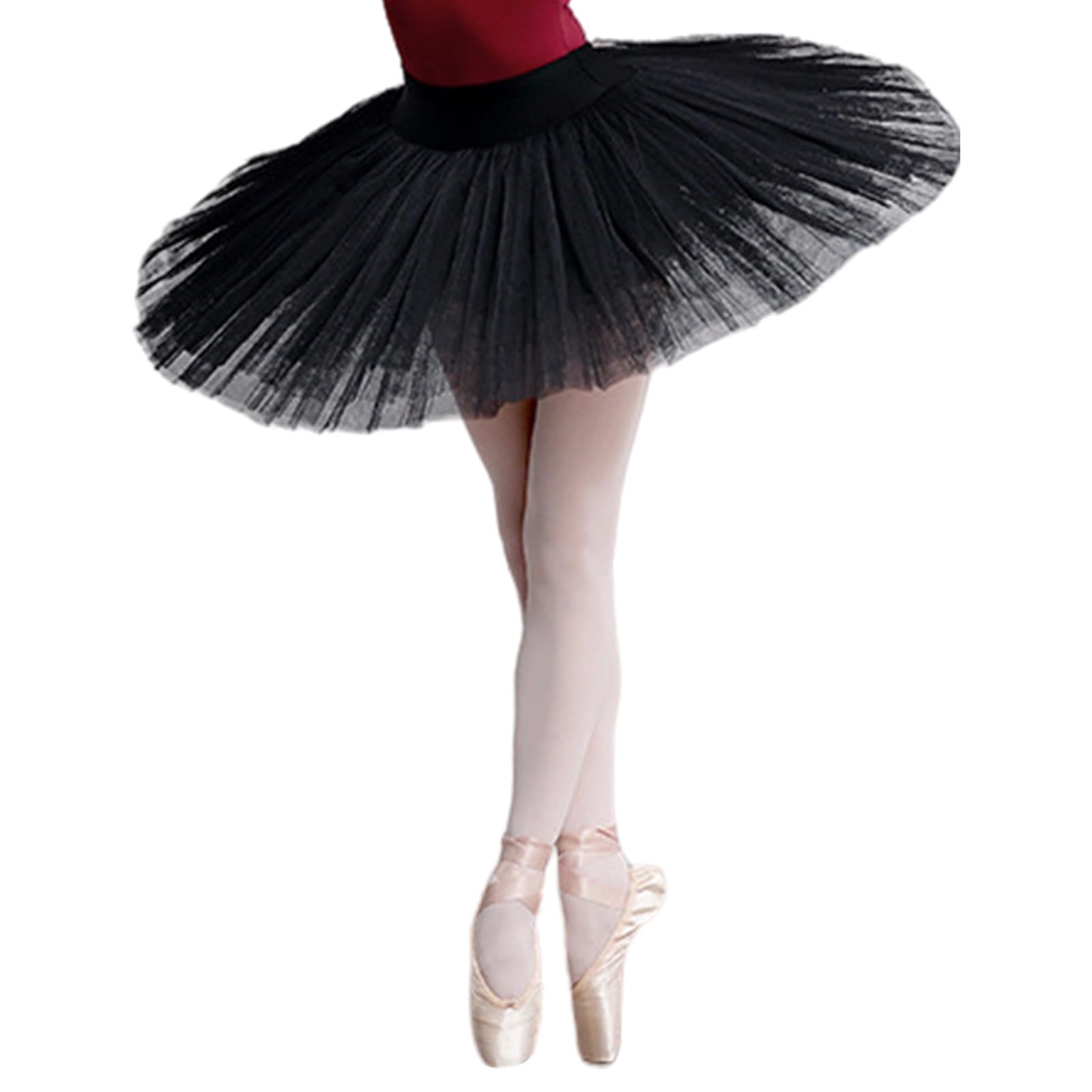 AWJUWHBJ Tulle Tutus Skirt With 7 Layered Elastic Waist Ballet Dance Platter Pancake Skirts Built In Panty For Cosplay Enthusiasts Dance Pancake Tutu Skirt