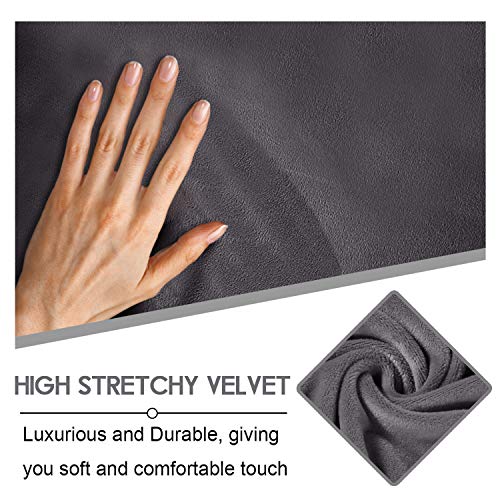 Ultimate Decor Reclining Love Seat Slipcover, 6-Piece Velvet Stretch Loveseat Reclining Sofa Covers, 2 seat Love seat Recliner Cover, Thick, Soft, Washable, Love seat Slipcovers (Dark Grey) - Thumbnail 4