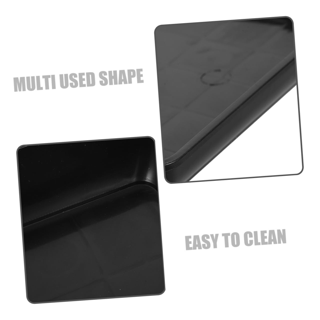 3 Bandejas de Goteo para Macetas de Plástico Negro Rectangular, Accesorio para Jardín Que Recoge el Exceso de Agua y Mantiene Limpio el Suelo o Escritorio