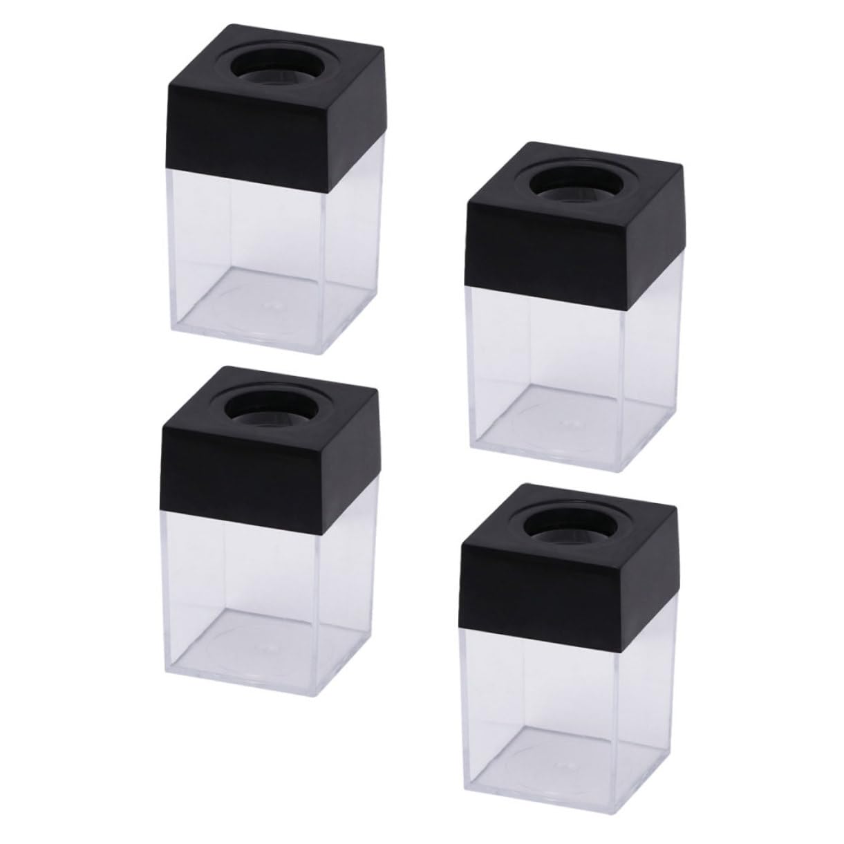 Hohopeti Caja De 4 Piezas Barril De Clip De Papel Soporte Para Teléfono De Pared Organizador De Clips De Escritorio Pequeño Escritorio De Trabajo Imanes Cuadrados Sujetapapeles El Plastico