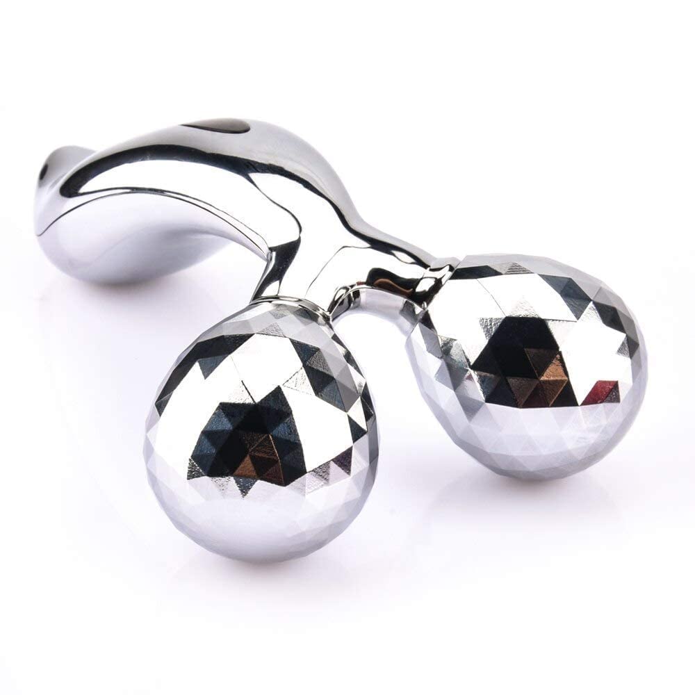 JEEJEX 3D Roller Face Massager, Silver, for Face, Neck, Arm, Chest, Waist and Thigh, Spa-Like Experience 3