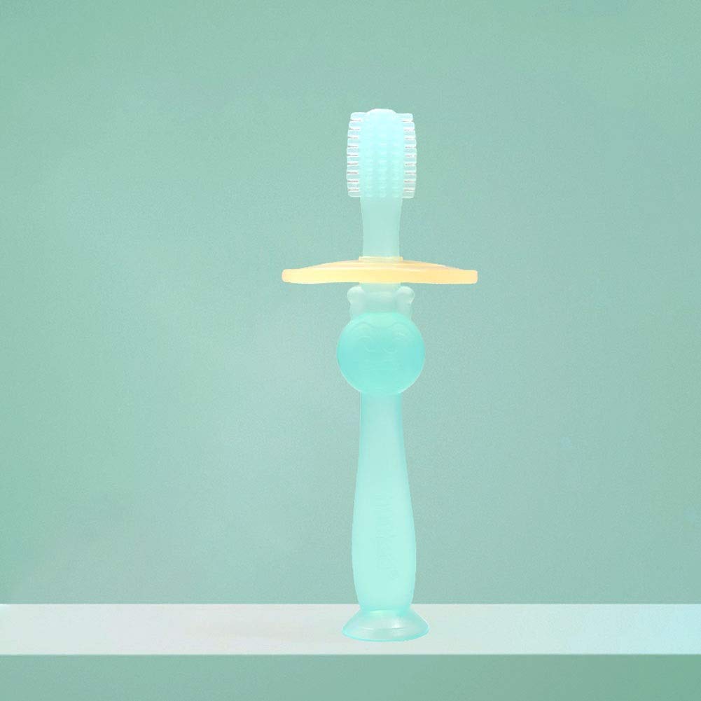 Cura Orale Spazzolino da Denti per Bambini, spazzolino da Denti per Bambini dai 6 ai 24 Mesi, spazzolino Manuale in Silicone Morbido al 100% per Uso Alimentare a 360° Regalo