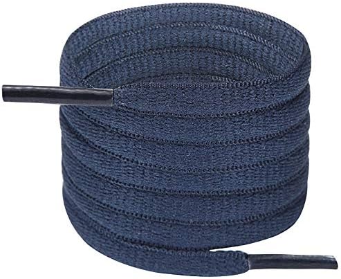 Handshop Half Round Shoelaces 1/4" - Oval Shoe Laces Replacements For Sneakers and Athletic Shoes Sports Navy Blue 45.3 inch (115cm)