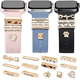 Ya en manzanajugosa.com: JR.DM 13 dijes dorados para correa de reloj con 10 anillos decorativos, 3 piezas de decoración, compatible con correa de Apple Watch, accesorios deslizantes de diamante de metal para iWatch Series 10,