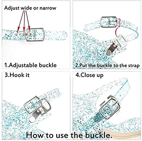 Blue Girl’s Princess Shoes Jelly Sandals Cinderella Toddler Cosplay Dancing Show Mary Janes(Toddler/Little Kid)3