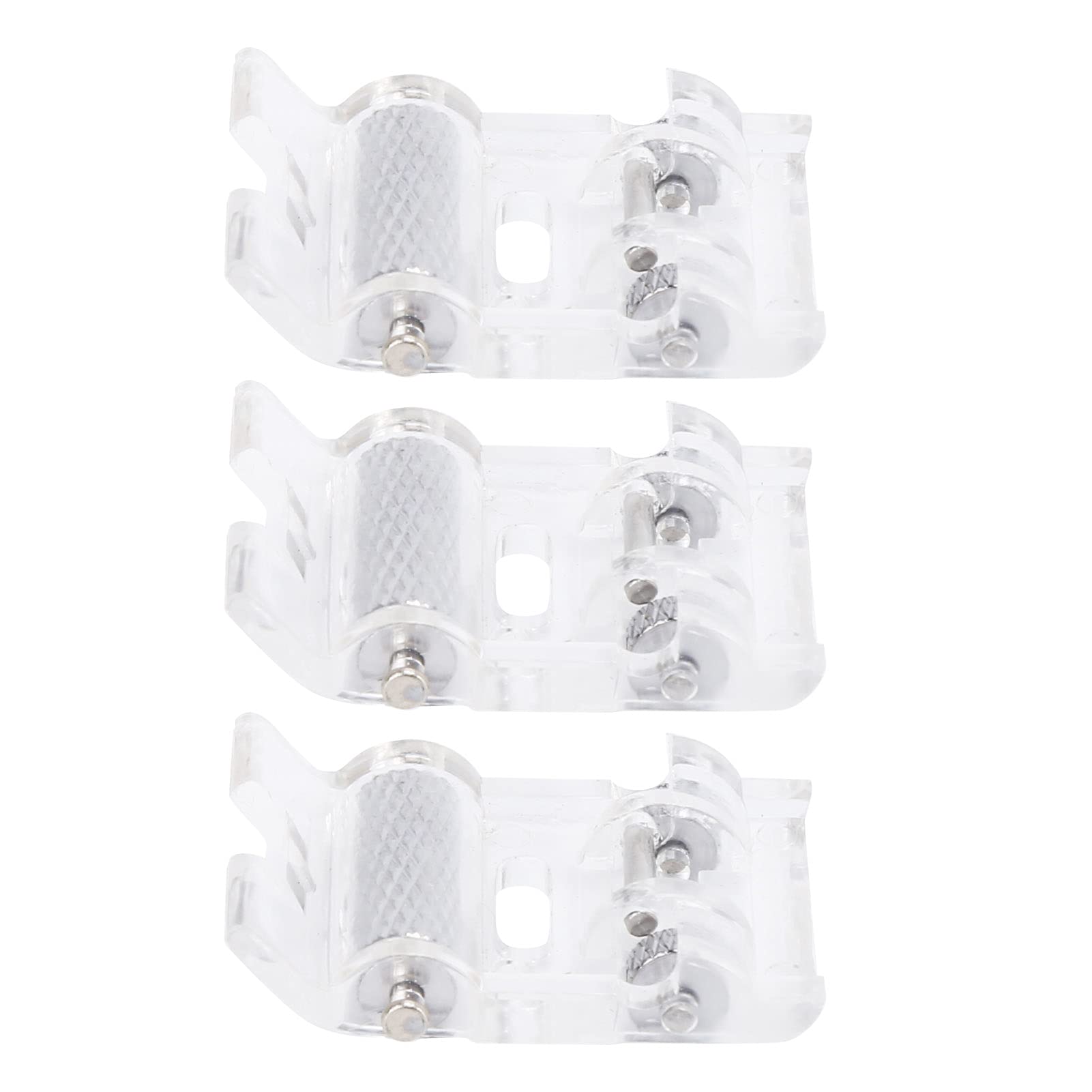SDGBCXD Sewing machine presser foot, 3PCS Sewing Machine Roller Foot Presser Set, Clear Plastic with Rollers, s Fabric Sliding for Quilting Crafts
