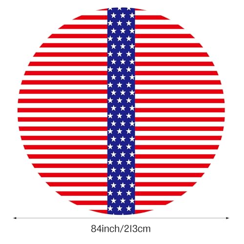 Image of Oudain 4th of July Decoration Tablecloths 84 Inch Plastic 250th Anniversary Patriotic Tablecloth American Flag Red White Blue Disposable Tablecover for Memorial Day Party Supplies(3 Pcs,Stripe)