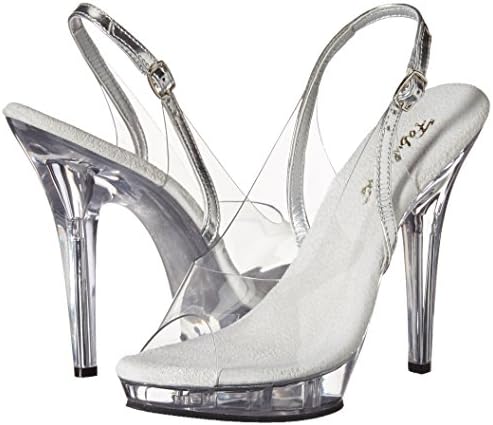 Pleaser Women's Lip-150/CS/C Platform Sandal,Silver/Clear,5 M US | Image 6