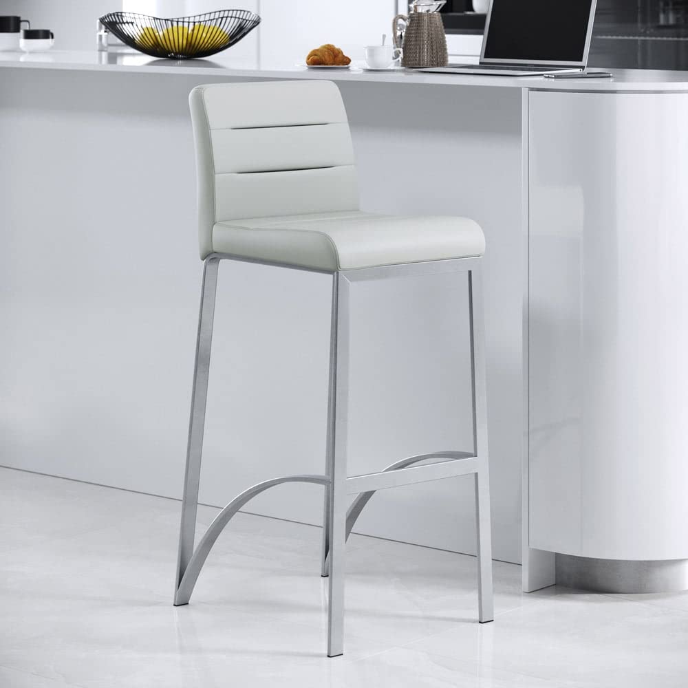 Zuri Furniture Lynx Bar Stool with Metal Base Grey Home