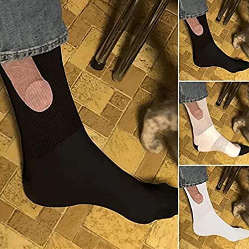 Generic 3 Pair Show Off Socks, Funny, Mens Socks Cotton, Non-Slip, Deodorization, for Athletic Running (Gray, Red)3