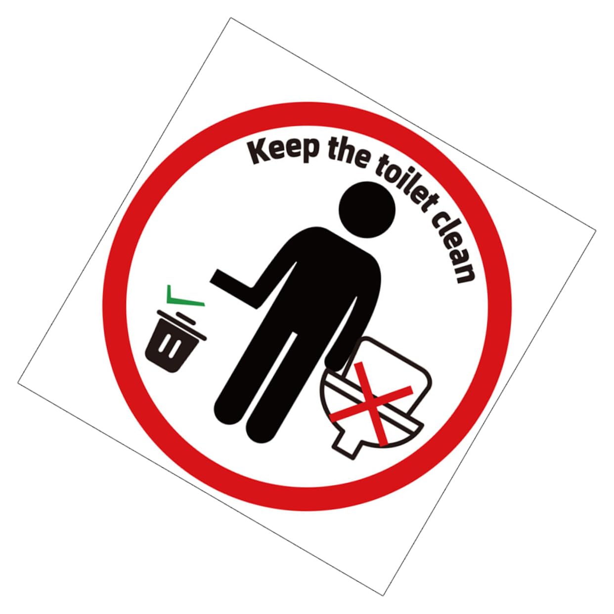 PRETYZOOM Toilet Seat Cover Decal Removable Bathroom Wall Art Sticker for Easy Cleanup Fun Reminder for Restroom Decor Toilet Lid Stickers for Washroom