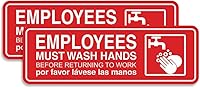 Vista 59 de Standard Employees Must Wash Hands - Letrero para puerta/pared, color negro, pequeño