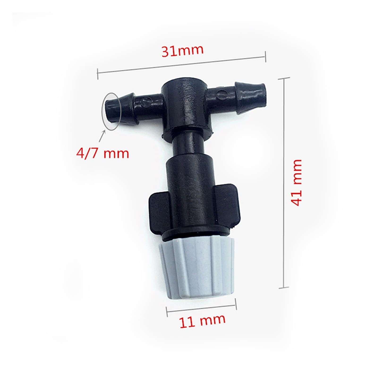Buse d'atomisation, Buse de brumisation d'arrosage, Buse de Brouillard de Jardin Gris, Pulvérisateur à Pression, Irrigation Goutte à Goutte avec connecteur en T de 4/7 mm, Arroseurs d'arrosage Brume 2