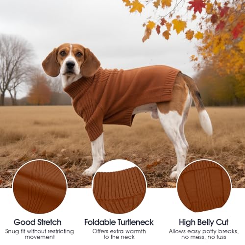 Image of Great Dane Sweater,5XL Extra Large Sweater for Giant Breed Dogs in Winter | Turtleneck Cold Weather Outfit, For Senior & Short-haired Giant Dog Clothes, Elastic Pullover for Saint Bernard,Mastiff