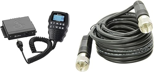 Cobra Radio CB inalámbrica para todo camino 75 + cable coaxial RG-58AU de 18 pies con conectores Pl-259
