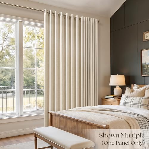 Image of Warm Beige Linen 102 Inch Curtains 72 Inch Width for Living Room