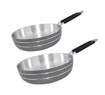 Bartan Hub Frying Pan Set (21cm , 19cm) Fry Pan 21 cm, 19 cm Diameter (Aluminium, Dishwasher Safe)