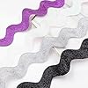 CABODYALS 10 Yards 1.57 Inch/ 40mm White RIC Rac Trim Wide Rick Rack Wave Trim Christmas Glitter Metallic Sewing Bending Fringe Lace Edge Ribbon for Sewing Making Craft Flower Home Party Decor Supply #3