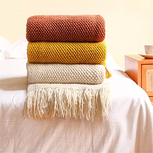 Glutinous Sofa Bed Knitted Blanket Lattice Thread Throw Blanket Soft Bedspread Office Nap Blanket Travel Shawl Bed Home Decor (Color : A, Size : 130230Cm) #TOP1