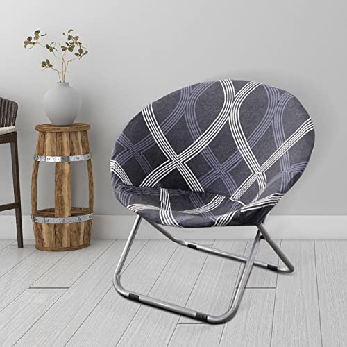 Round Saucer Chair Covers Slipcovers Only, Stretch Jacquard Moon Chair Protectors, Slipcover For Saucer Chair, Removable Spandex Chair Saucer Slipcover, Furniture Protector For Living Room Dining Room #TOP7