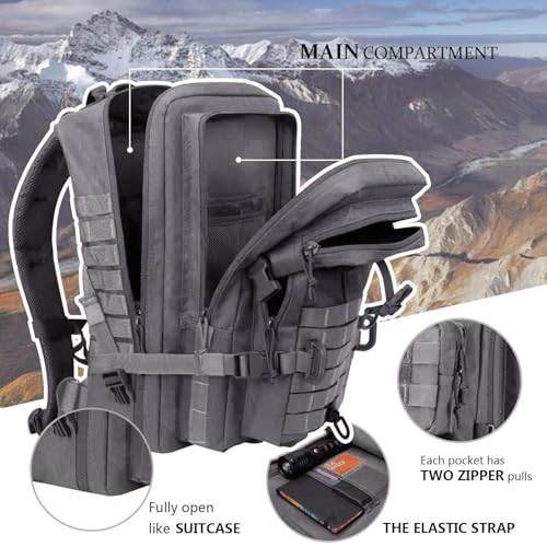 Image of Hannibal Tactical MOLLE Assault Backpack, Tactical Backpack Military Army Camping Rucksack