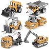 Dreamon Baustellen Fahrzeuge Metall Kunststoff Bagger,Baufahrzeuge Spielzeug Auto (Yellow)