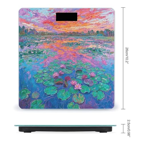 Báscula de baño digital Monet Waterlily con vidrio templado miniatura 2