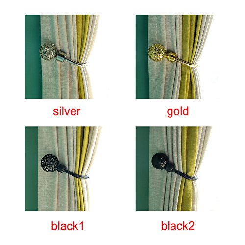 Ganchos de pared de cortina en forma de U de estilo nórdico retro color negro 4