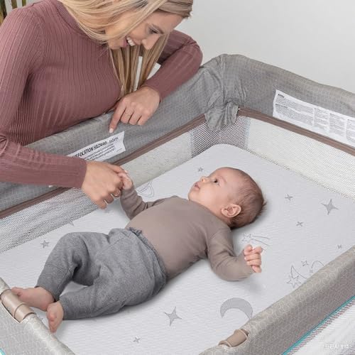 Image of Pack and Play Mattress Pad 38 inchx26 inchx1.5 inch, Breathable Hypoallergenic High Density Foam Portable Pack n Play Mattress