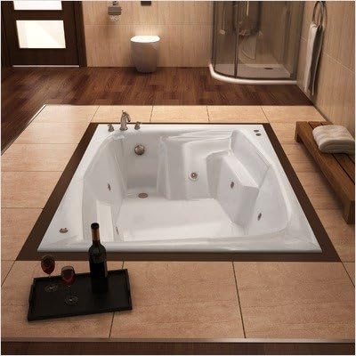 St. Nevis 54 x 72 x 23 Rectangular Whirlpool Jetted Bathtub Color/Trim/Tile Flange/Front Skirt/Drain: White/Brushed Nickel/No/No/Left