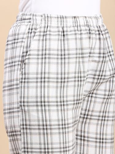 Image of KRYPTIC Women's 100% Pure Cotton Woven Pyjama | Mid Rise Relaxed Fit Full Length Nightwear Pant with Elasticated Drawstring Waistband & Side Pocket | Comfortable Lounge, Sleepwear & Casual Bottom Wear