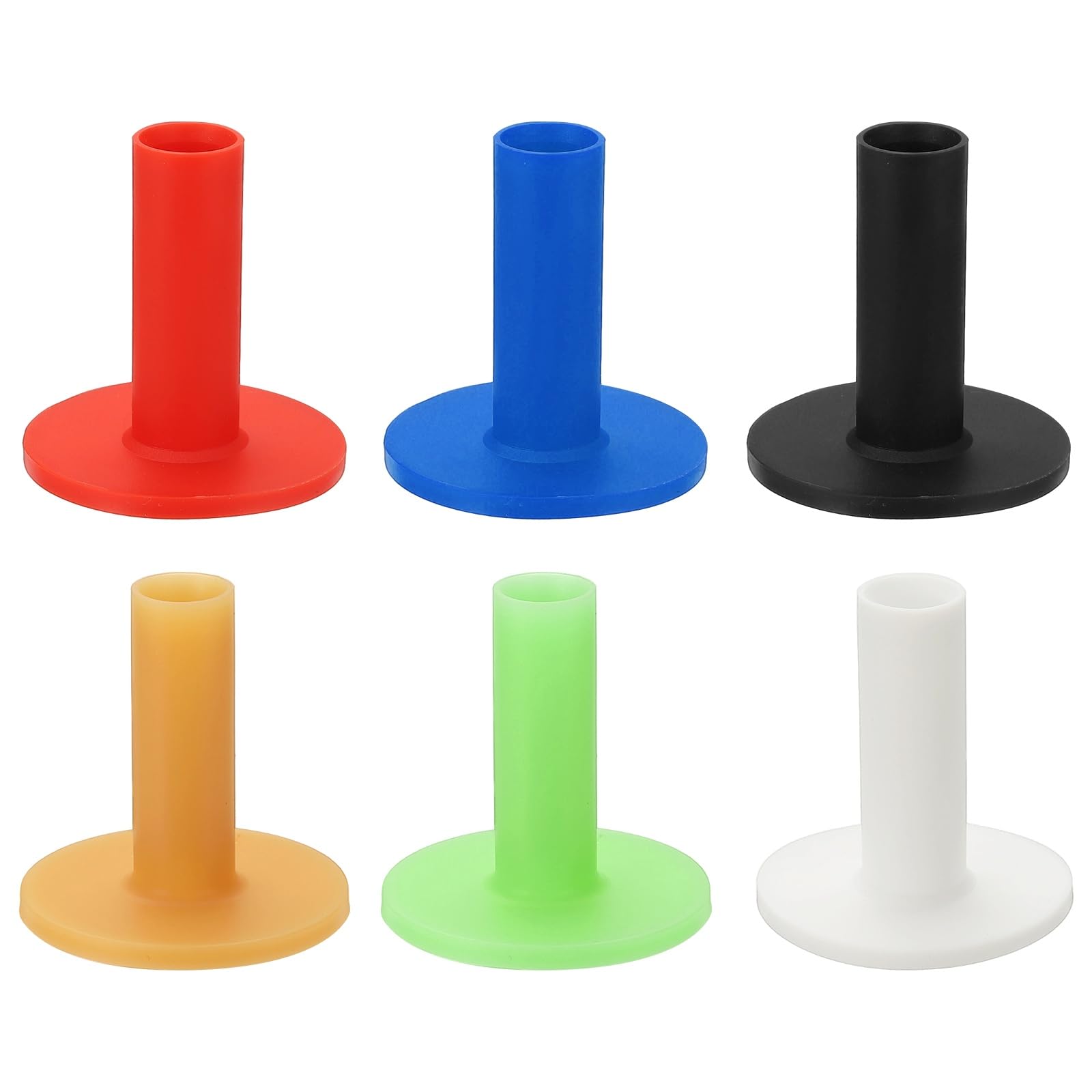 YELARXI Rubber Golf Practice Tee, Driving Tee 2.1 Inch & 6 Pack & Rubber & 6 Colors-Fitting for (Indoor/Outdoor/Golf Hitting Mats/Courses/Backyards/Lawns) — image 1