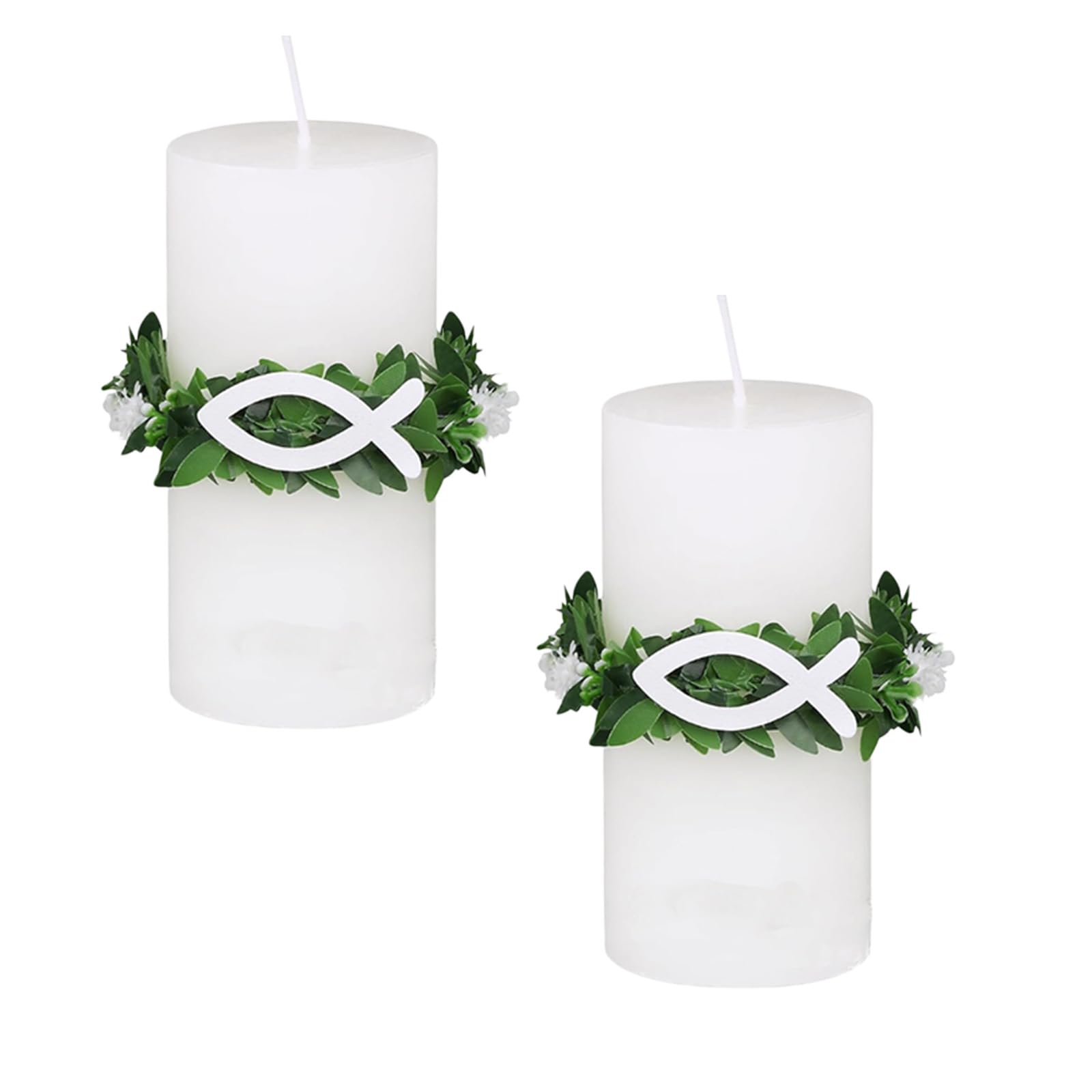 2 Stück Tropfschutz Kommunionkerze,Kerzen Tropfenfänger Weiß, 4-9cm, Mit elastischem Band, Einfach zu bedienen, Schutz vor Wachsflecken, Ideal für Kommunion, Hochzeitkerzen