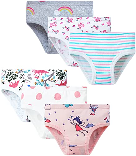 Orpapa Lot de 6 culottes en coton pour filles 2-7 ans - - XS Cover