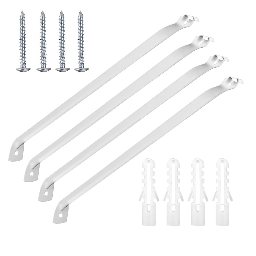 Ijsdnvjndx White Support Brackets 4Pcs Closet Shelf Brackets For Installation Wire Shelving Support Brackets