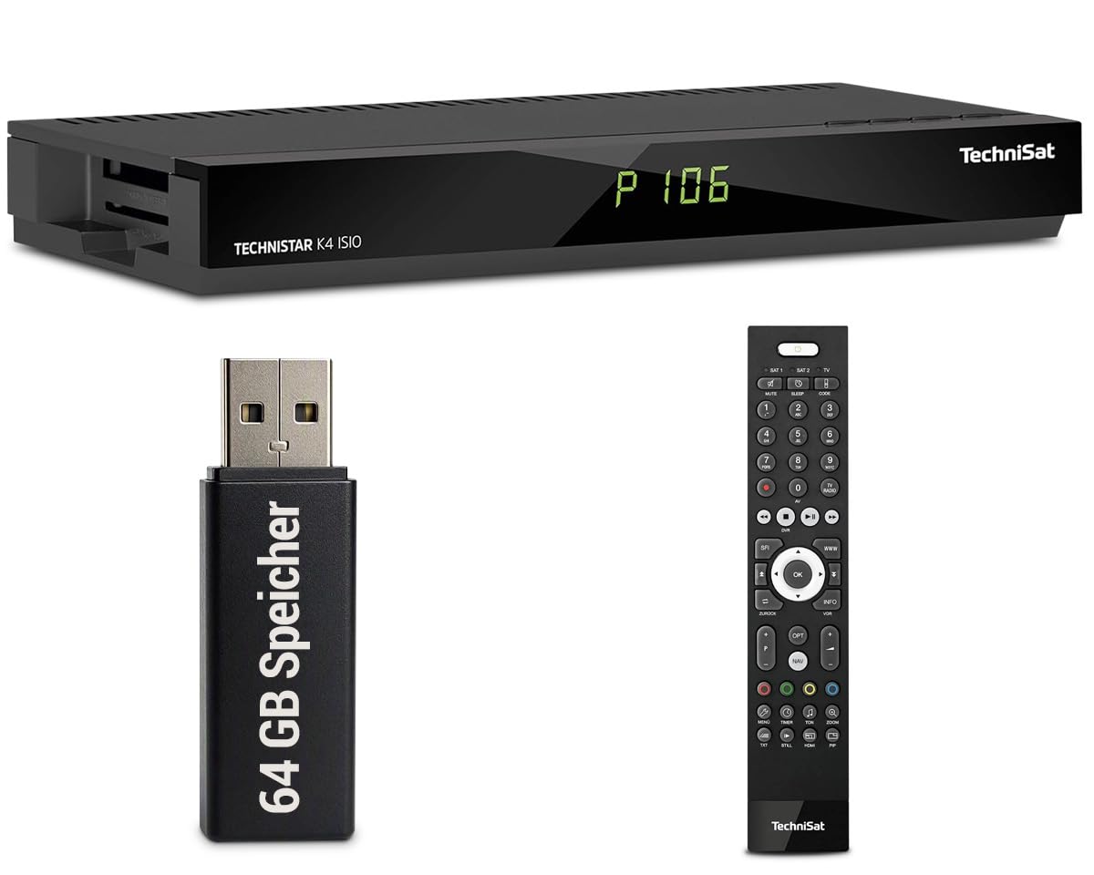 TechniSat TECHNISTAR K4 ISIO - Kabelreceiver Quattro-Tuner inkl 64GB USB Stick bis zu 11h HD TV Aufnahme - HDTV HDMI Internetfunkion DVB-IP-Multicast