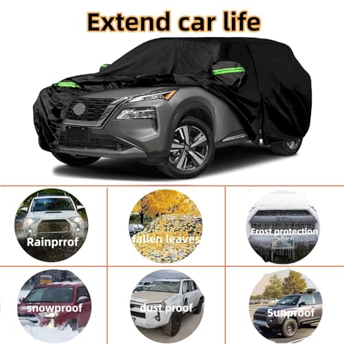 Image of 2026 Upgraded Car Cover for Nissan Rogue S, SV, Rock Creek, SL, Platinum 2008-2026, Waterproof Full Exterior Windproof Snow Proof Rain Sun Hail Protection with Door Zipper & Inner Cotton
