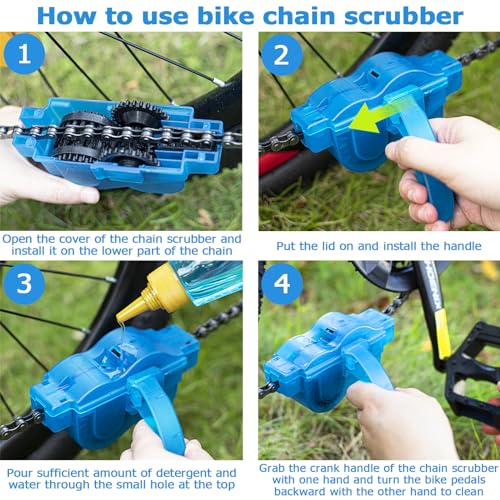 image for focopot Bike Chain Cleaner Kit Including Chain Oil Lubricant,Bike Chai