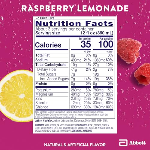 Image of Pedialyte with Immune Support Electrolyte Solution, Hydration Drink with Zinc, Selenium, and Magnesium, Raspberry Lemonade, 1 Liter, Pack of 4
