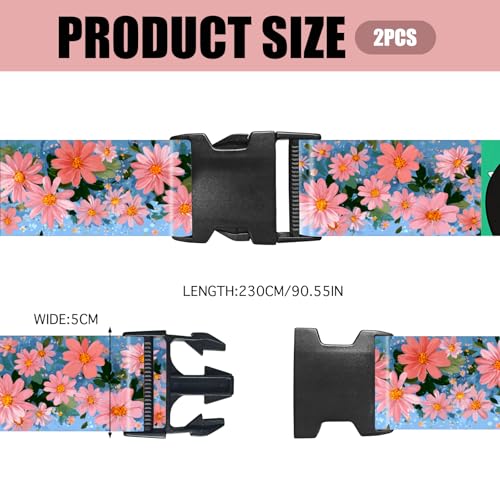 Image of Nuxovilar Luggage Straps Set for Suitcase 1.96x90.5in Polyester