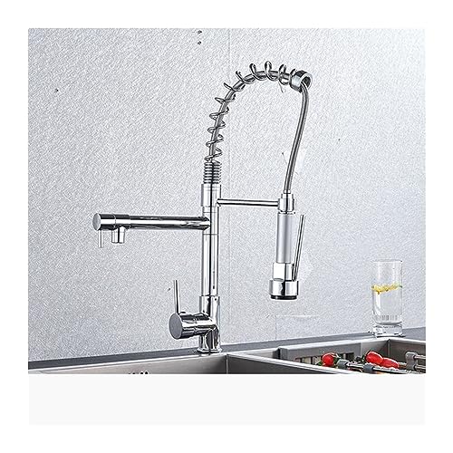 Robinet de cuisine noir rotatif pour nettoyer les grands plats sans éclabousser le plan