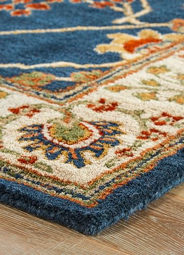 Image of 4x6 Ft Wool Tufted Rug - Compact Handcrafted Carpet for Small Living Rooms, Bedrooms & Study Areas