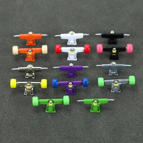 DisplayMore 156PCS Fingerboard Repair Kit -Includes Case & Tools-Mini Finger Skateboard Parts Include 14 Multicolors Trucks & 48 Multicolour Bearingless Wheels & 60 Screws & 30 Nuts & 4 Screwdriver