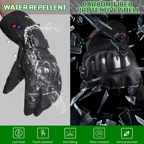 Heated Gloves for Men, BIAL Battery Gloves Winter Gloves with Knuckle Protection Heating Warm Skin Leather Touch Screen… - Image 4