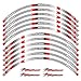 Etiqueta engomada Reflectante de Las Motocicletas para Suzuki Hayabusa Motocicletas Etiquetas de Rueda Rueda Reflectante Rim Moto Stripe Tape (Color : B Red)
