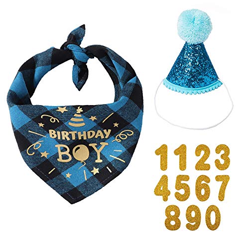 Dog Birthday Party Set, Dog Birthday Bandana Triangle Scarf with Cute Dog Birthday Number Hat Dog Birthday Banner for… - Image 6