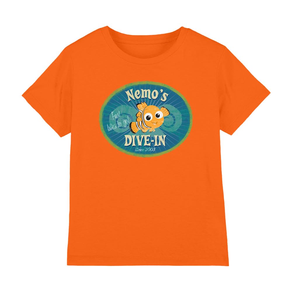 Finding Nemo Nemo's Dive in Unisex Kids T Shirt, Orange, 12-13 Years